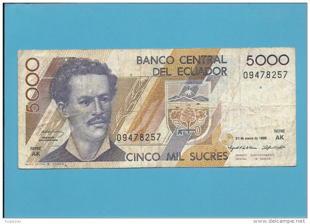 ECUADOR - 5000 SUCRES - 31.01.1995 - Pick 128b - Série AK - Ecuador