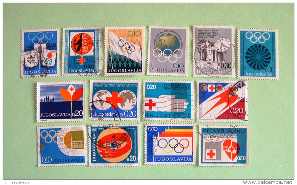 Yugoslavia 1970/76 Red Cross Olympics Flag Earthquake Hand Hearth - Tax Stamps - Gebraucht