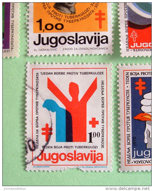 Yugoslavia 1970 Tuberculosis Labels - Child Red Cross Flower - Oblitérés