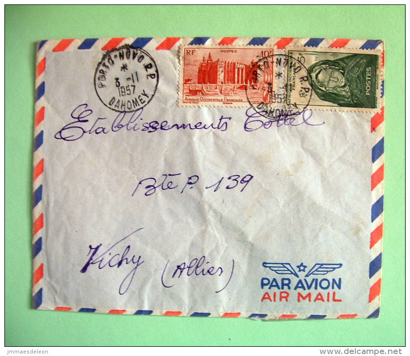 Dahomey (French West Africa) 1957 Cover To France - Woman - Fort - Covers & Documents