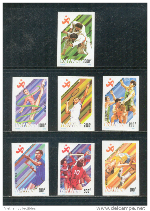 Vietnam Viet Nam MNH Imperf Stamps 1990 : 11th Asian Games In Beijing - China / Table Tennis / Basketball / Judo (Ms596) - Vietnam