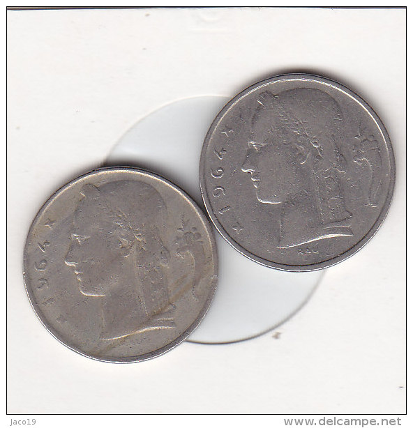 2 X 5 Francs  Baudouin 1964 FR Et 1964 FL - 5 Francs