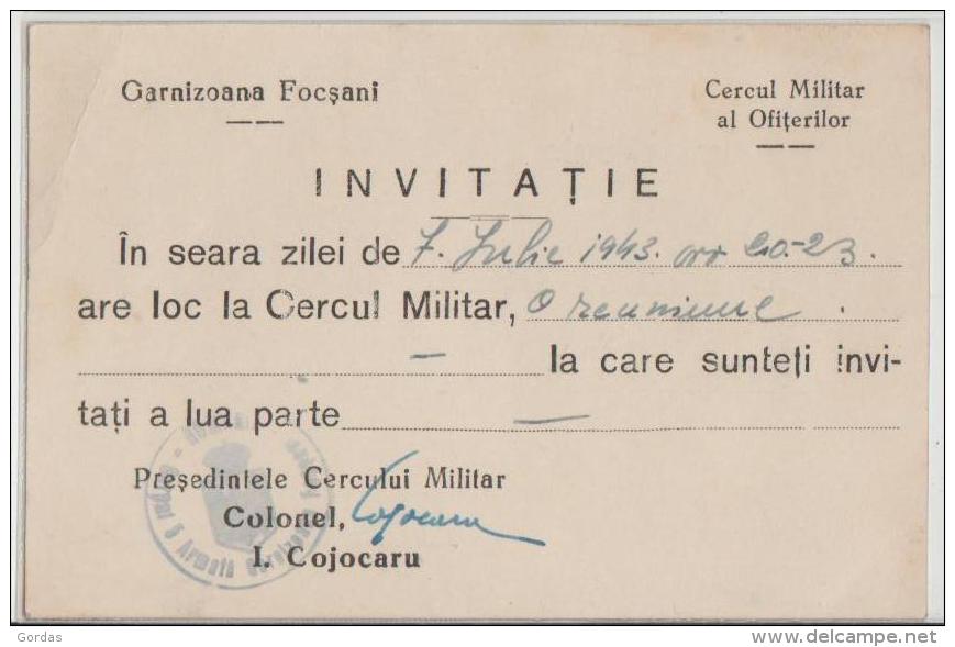 Romania - Focsani - 1943 - Reuniune A Ofiterilor La Cercul Militar - Other & Unclassified