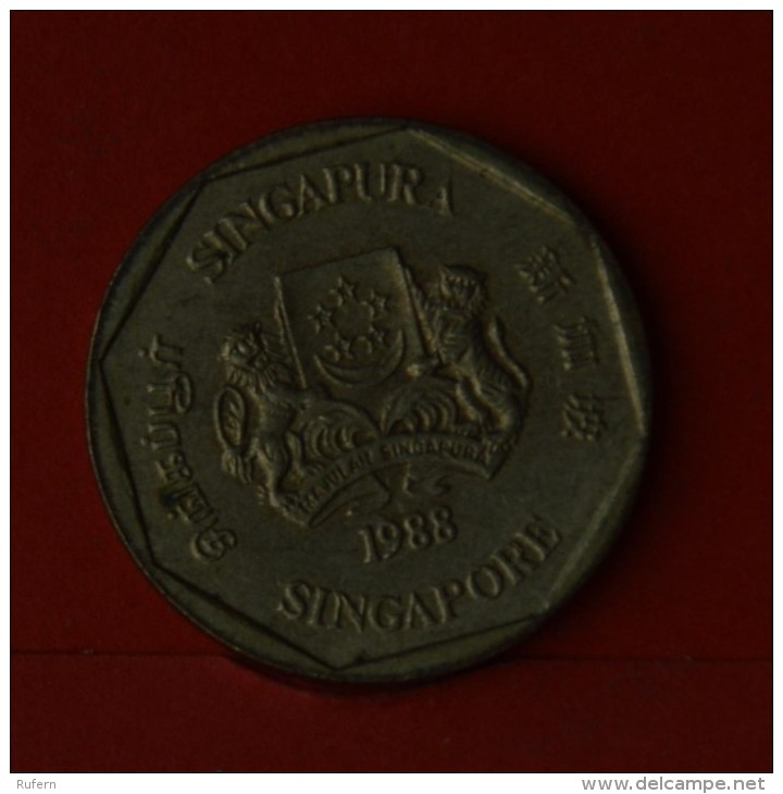 SINGAPORE  1  DOLLAR  1988   KM# 54b  -    (Nº04948) - Singapour