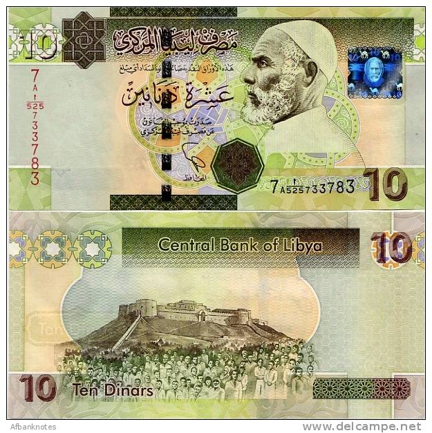 LIBYA        10 Dinars        P-78        ND (2012)         UNC  [lowercase Letters] - Libye