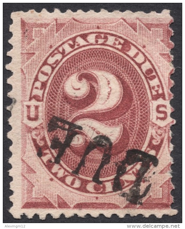 United States,  2 C. 1884, Sc # J16, Mi # 2b, Used - Segnatasse