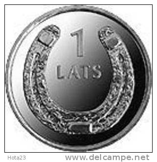 Latvia 1 Lats Horseshoe LUCKY COIN 2010 UNC TYPE 1 - Lettonie