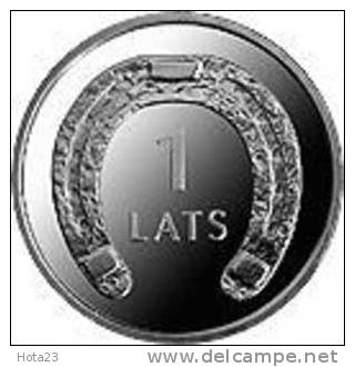 Latvia 1 Lats Horseshoe LUCKY COIN 2010 UNC TYPE 2 - Lettonie