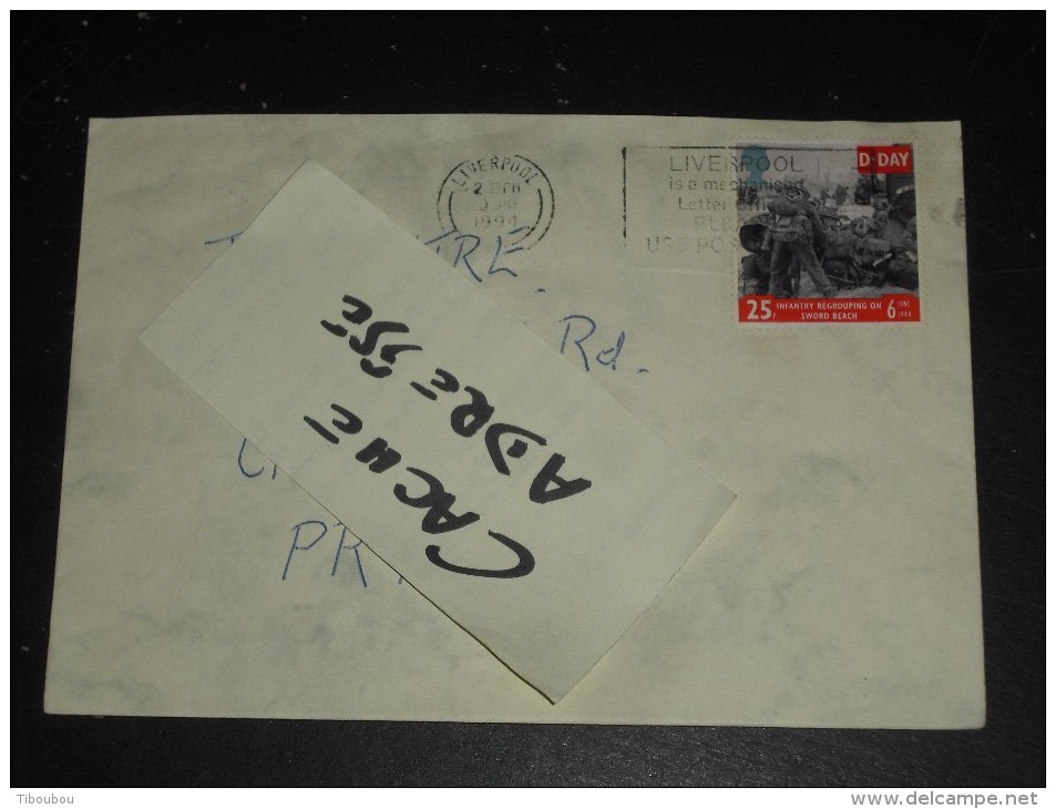 LETTRE GRANDE BRETAGNE GREAT BRITAIN AVEC YT 1765 - D DAY DEBARQUEMENT NORMANDIE - - Storia Postale