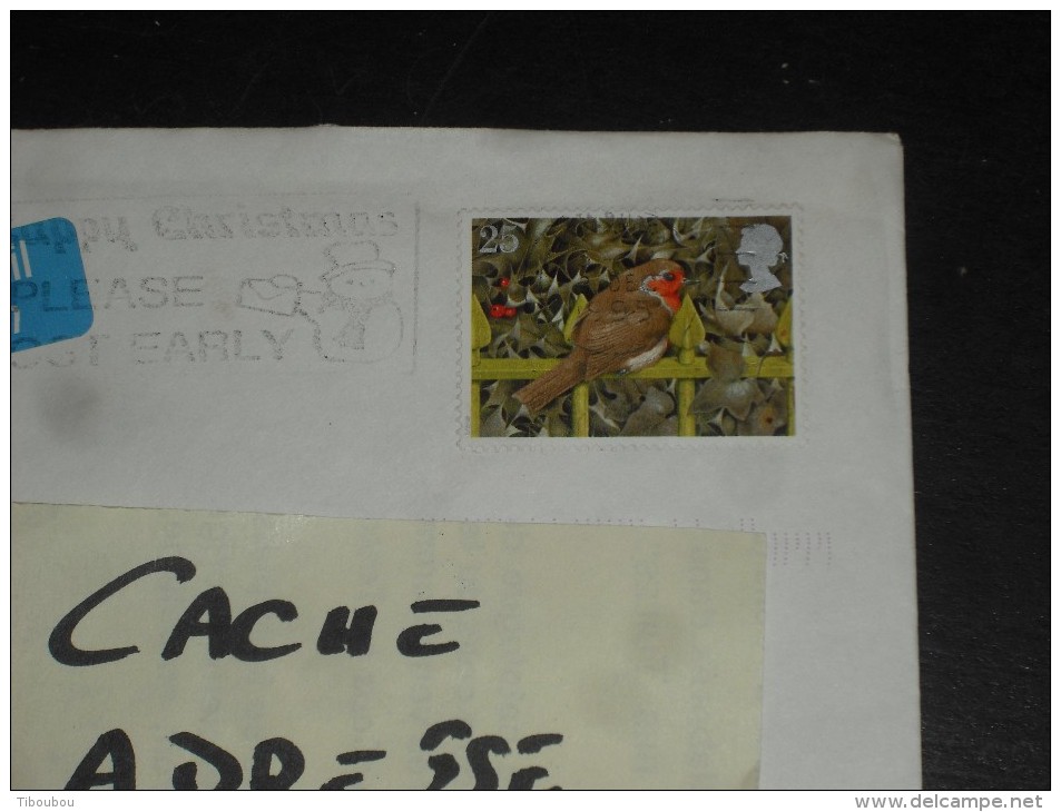 LETTRE GRANDE BRETAGNE GREAT BRITAIN AVEC YT 1843 - OISEAU ROUGE GORGE - NOEL - - Briefe U. Dokumente