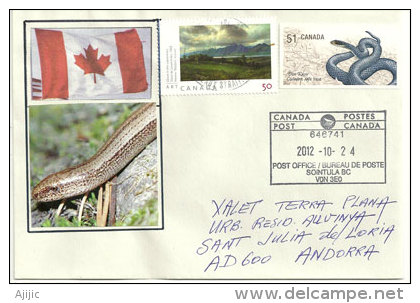 Sointula. (Malcom Island) BC, Canada, Inhabited By Finnish Settlers Since 1901, Letter Sent To ANDORRA. - Variétés Et Curiosités