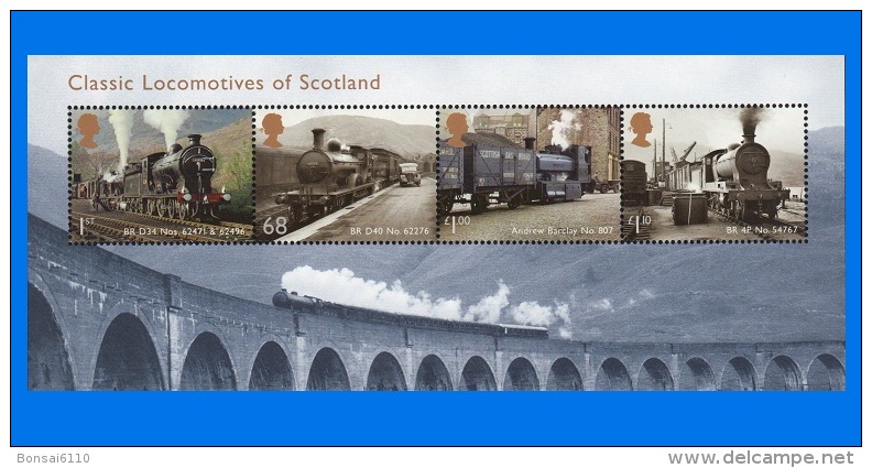 GB 2012-0009, Classic Locomotives Of Scotland, MNH MS - Blocks & Miniature Sheets