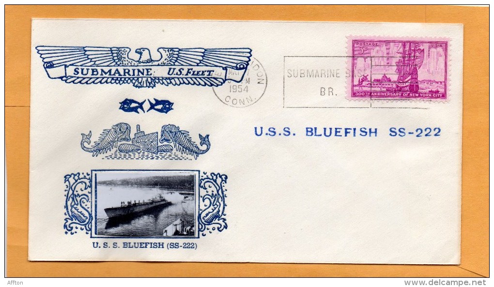 USS Bluefish SS-222 Submarine 1954 Cover - Submarines