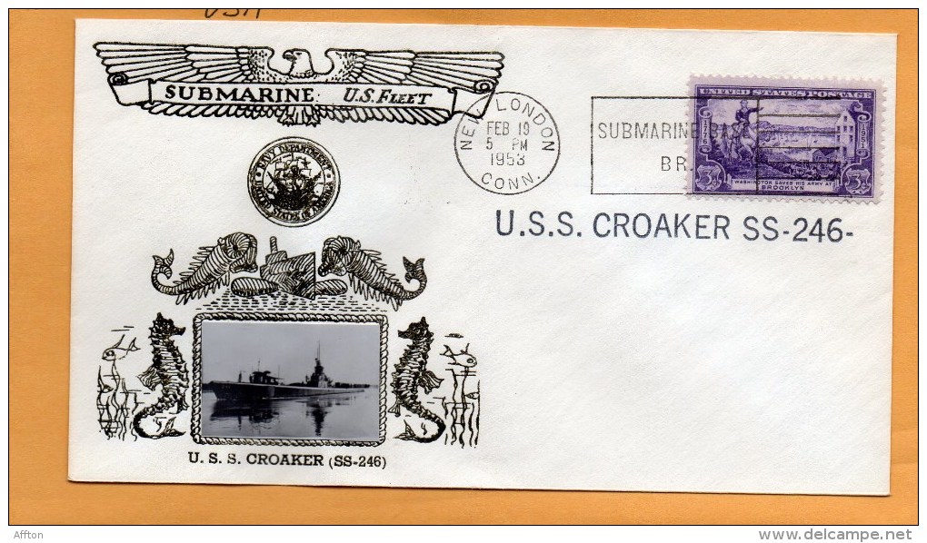 USS Croaker SS-246 Submarine 1953 Cover - Sottomarini