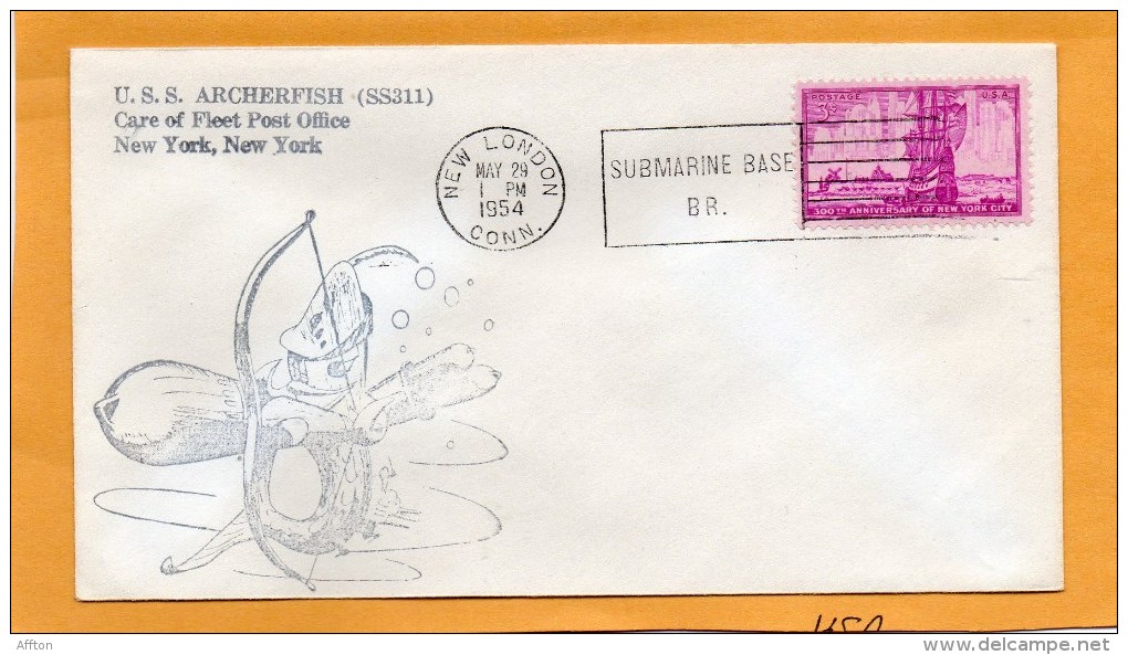 USS Archerfish SS-311 Submarine 1954 Cover - Sottomarini