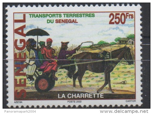 Sénégal 2002/2004 - 250 F Charrette Cart Pferdekarren Horse Cheval Chevaux Pferd Horses  ** MNH RARE Scarce - Chevaux