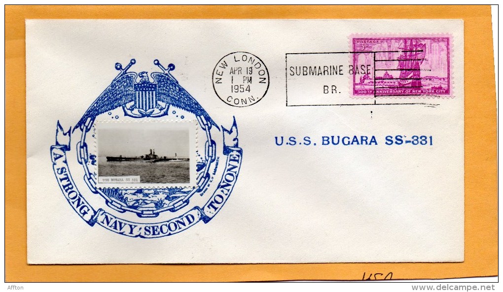 USS Bugara SS-331 Submarine 1954 Cover - Duikboten