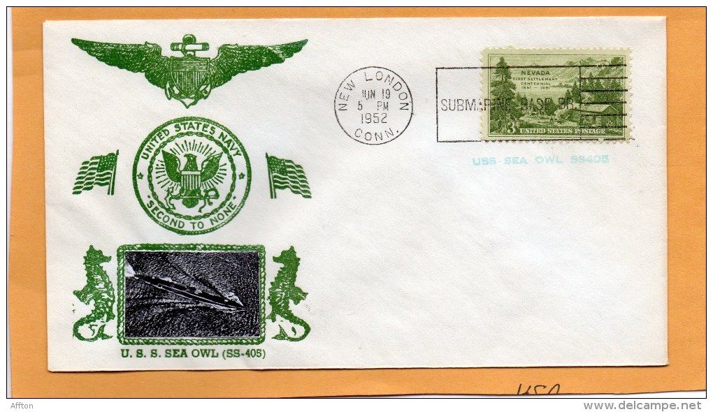 USS Sea Owl SS-406 Submarine 1952 Cover - Sottomarini