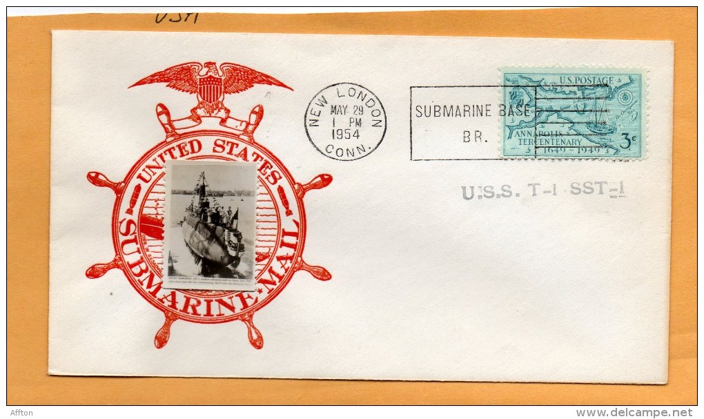 USS T-1 SST-1 Submarine 1954 Cover - Sous-marins