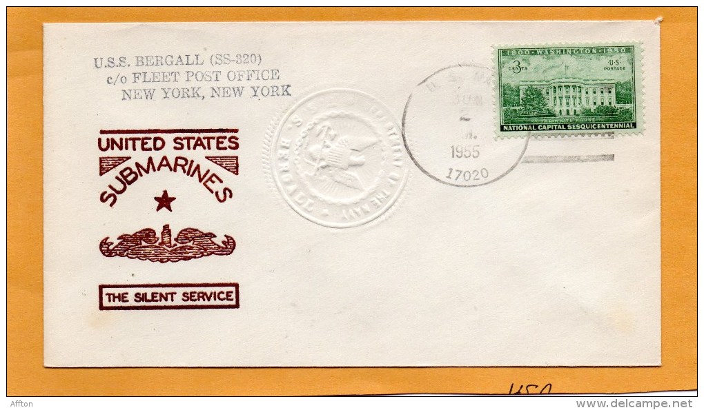 USS Bergall SS-320 Submarine 1955 Cover - Sous-marins