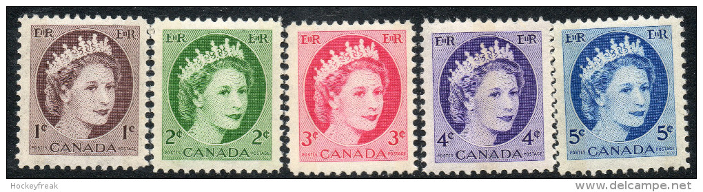 Canada 1962 - Phosphor Definitives Complete SG463p-467p MNH Cat £9.25 SG2012 A-Z Empire Catalogue - Neufs