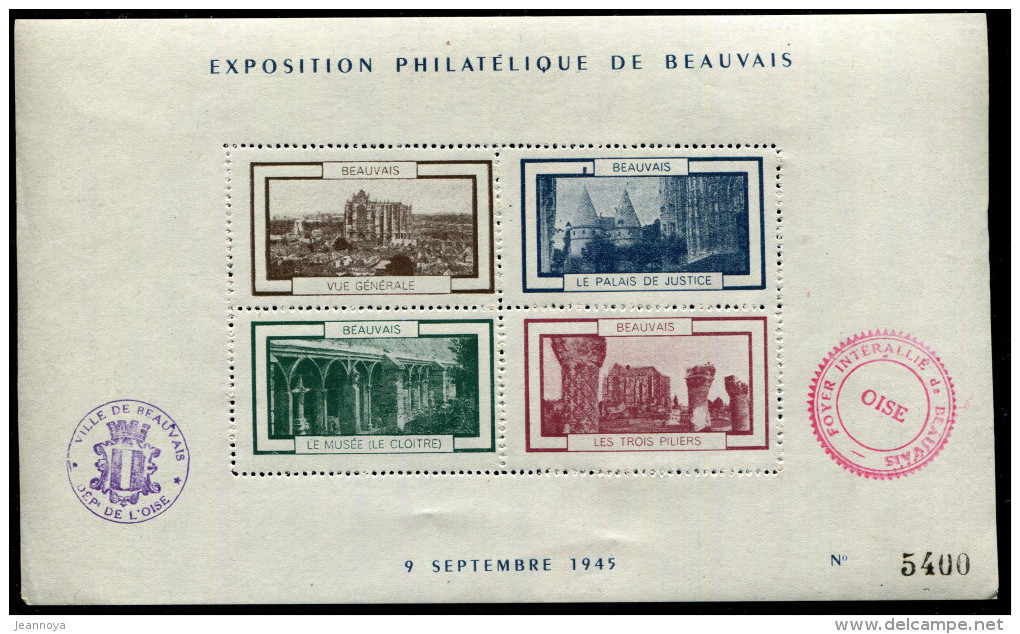 FRANCE - MARIANNE DULAC - N° 691 + 696 / LR BEAUVAIS LE 9/9/1945, POUR EXPÉDITION D'UN BF VIGNETTES EXPO. PHILA. - TB - 1944-45 Maríanne De Dulac