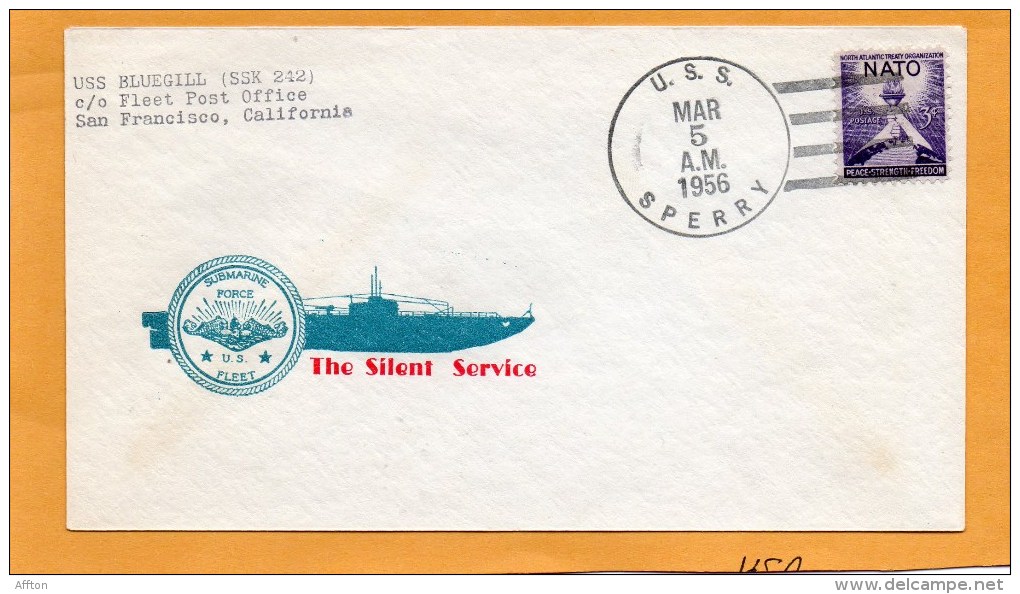 USS Bluegill SS-2 Submarine 1956 Cover - Sottomarini