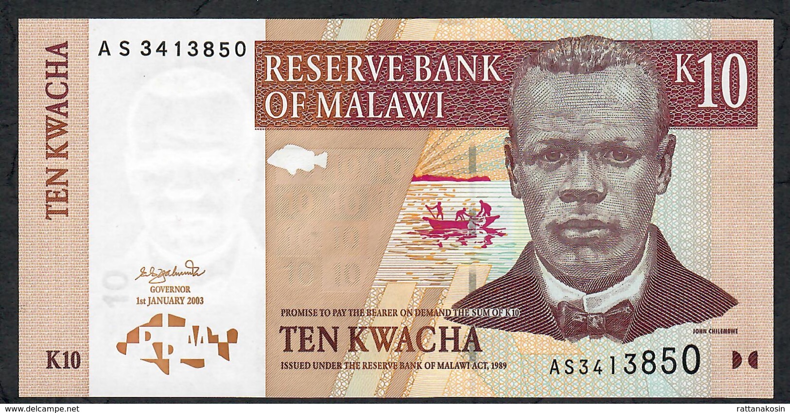 MALAWI   P43a  10  KWACHA  1.1.2003 #AS    UNC. - Malawi