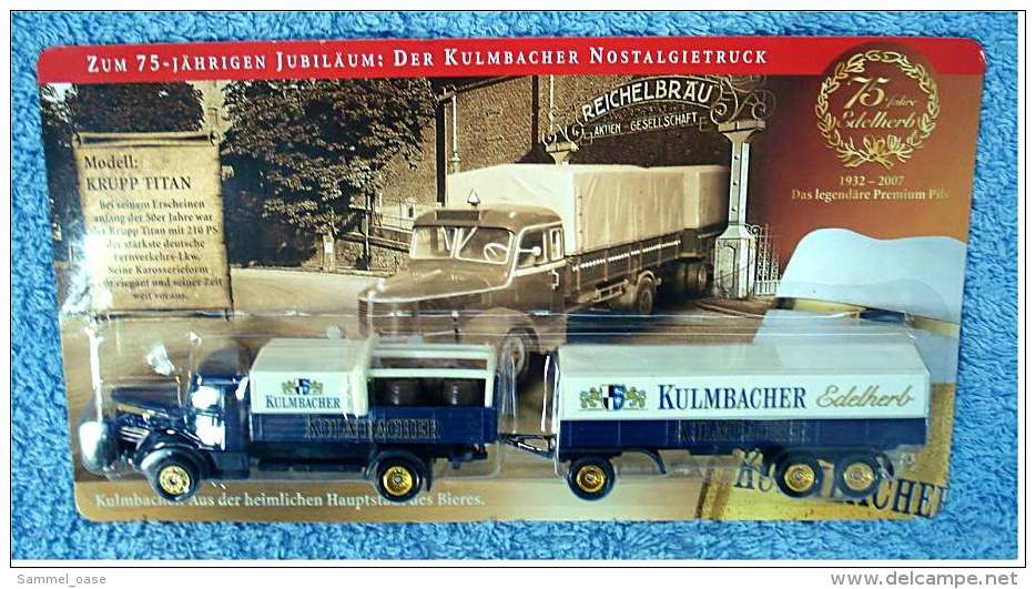 Werbetruck - Kulmbacher Nostalgietruck Krupp Titan  ,  Ca. 27 Cm  -  Neu - OVP - LKW