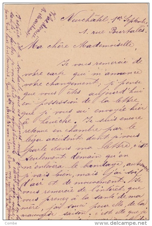 1897, CARTE ENTIER SUISSE, NEUCHATEL- CHAMPEL, TAXE 2  /4992 - Taxe
