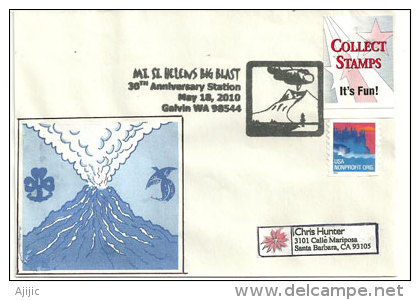 30 Ieme Anniversaire Du BIG BLAST Du  Volcan Mt Saint Helens (Whashington State), Sur Lettre - Vulkane