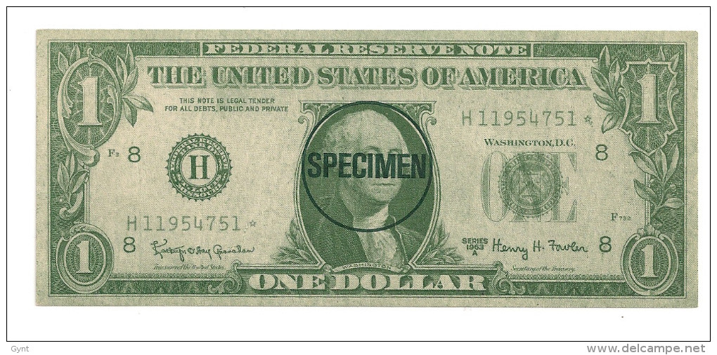 ETATS UNIS 1 DOLLARS  NEUF SPECIMEN - Collezioni