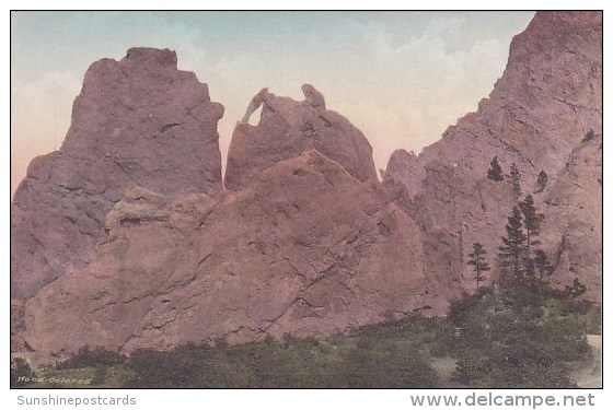 Colorado Colorado Springs Garden Of The Gods Bear And Seal Albertype - Colorado Springs