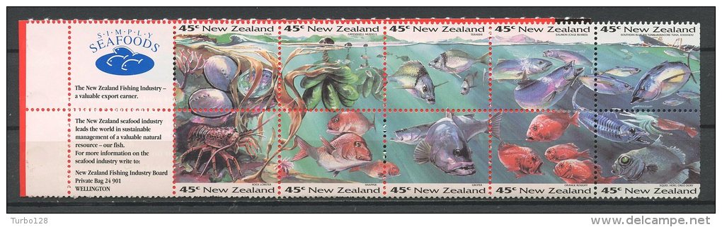 Nlle Zélande 1993 Carnet N° C1253 ** Neufs = MNH  Superbes Cote 15 &euro;  Faune Poissons Fishes Coquillages Shells Faun - Booklets