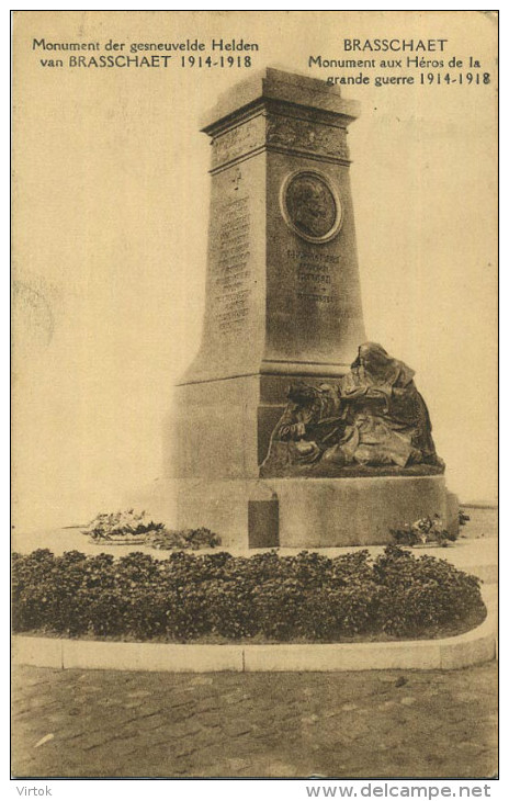 Brasschaat :  Monument Der Gesneuvelden 1914 - 1918 :  Oorlog -  Guerre  (  Geschreven Met Zegel ) - Brasschaat