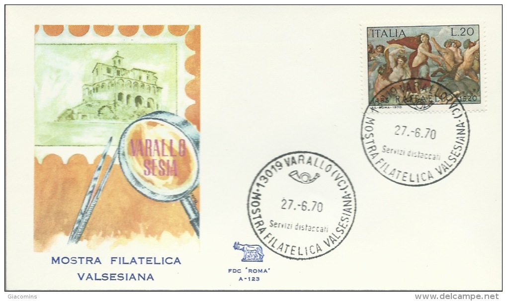 VARALLO SESIA-MOSTRA  FILATELICA VALSESIANA-BOLLO SPECIALE-27-06-1970 - Altri & Non Classificati