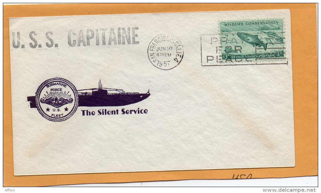USS Capitaine Submarine 1957 Cover - Sous-marins