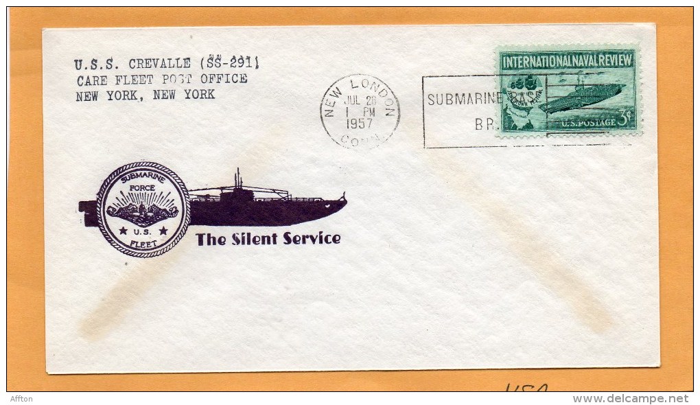 USS Crevalle SS-291 Submarine 1957 Cover - Duikboten