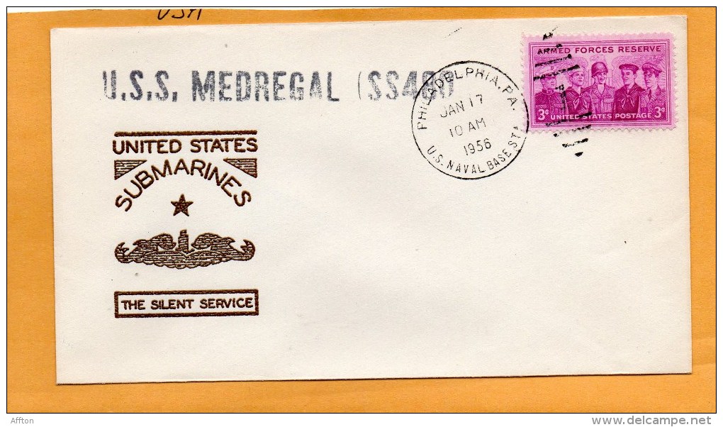 USS Medregal SS-400 Submarine 1956 Cover - Sous-marins