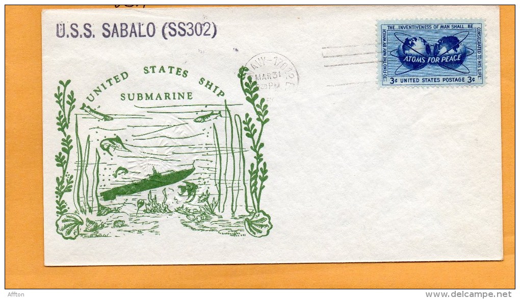 USS Sabalo SS-302 Submarine 1954 Cover - Submarines
