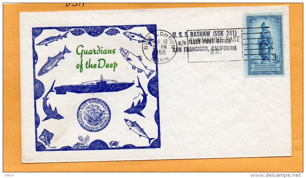 USS Bashaw SSK241 Submarine 1956 Cover - Sous-marins