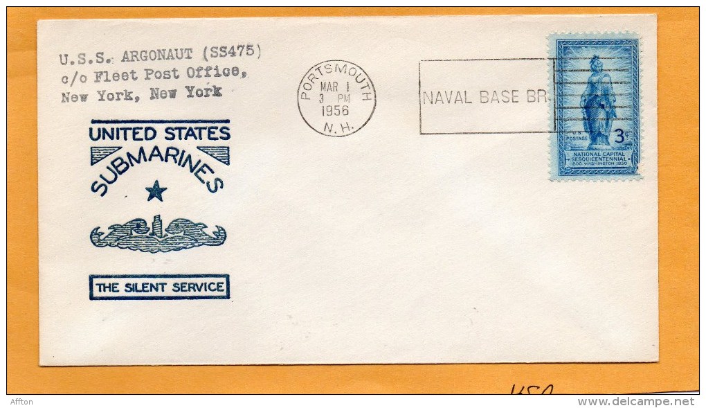 USS Argonaut SS-475 Submarine 1956 Cover - Sous-marins