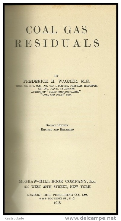 1918 Coal Gas Residuals - Wagner - Engineering - Mining - Geowissenschaften