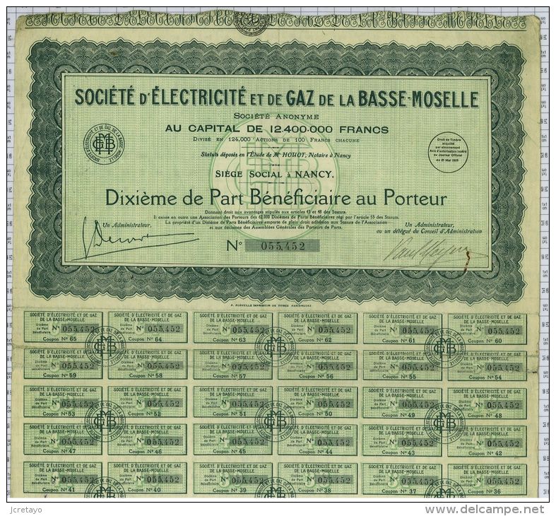 Sté D'Electricité Et De Gaz De La Basse Moselle à Nancy - Electricité & Gaz