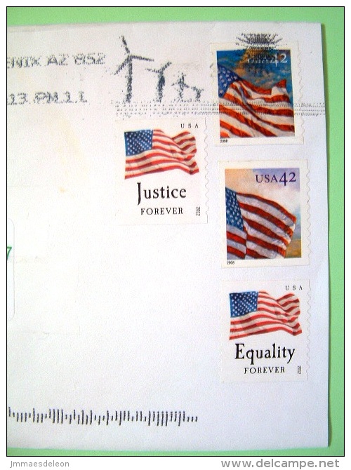 USA 2013 Cover To Nicaragua - Flags Justice Equality - Wind Energy Cancel - Briefe U. Dokumente