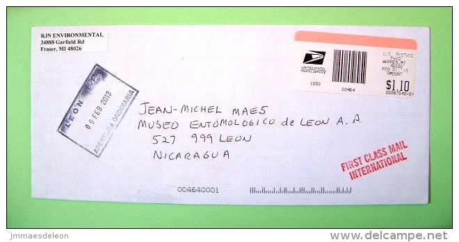 USA 2013 - 3 Covers To Nicaragua - Machine Cancel And Official Non Stamped - Brieven En Documenten