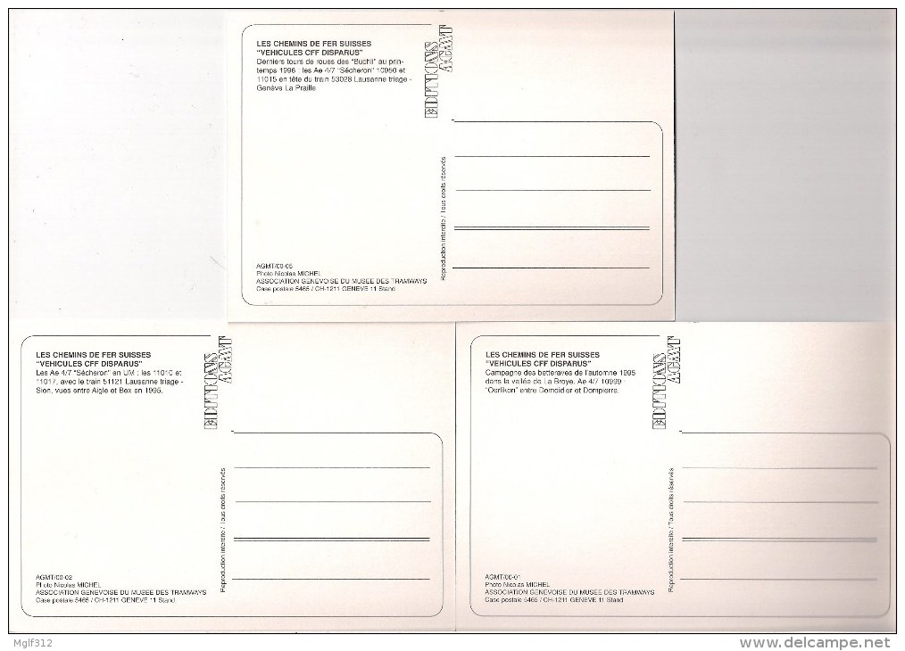 SUISSE : Locomotive électrique Ae4/7 "Sécheron" Et Ae 3/6 "Buchli" Lot De 6 CPM Détails 2ème Scan - Trains