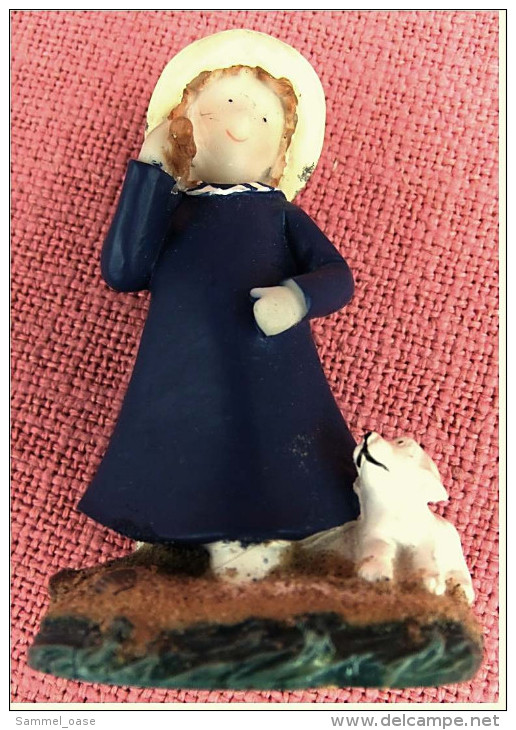 Hartkunststoff-Figur Aus Den 1970er Jahren  -   Mädchen Mit Hund - People