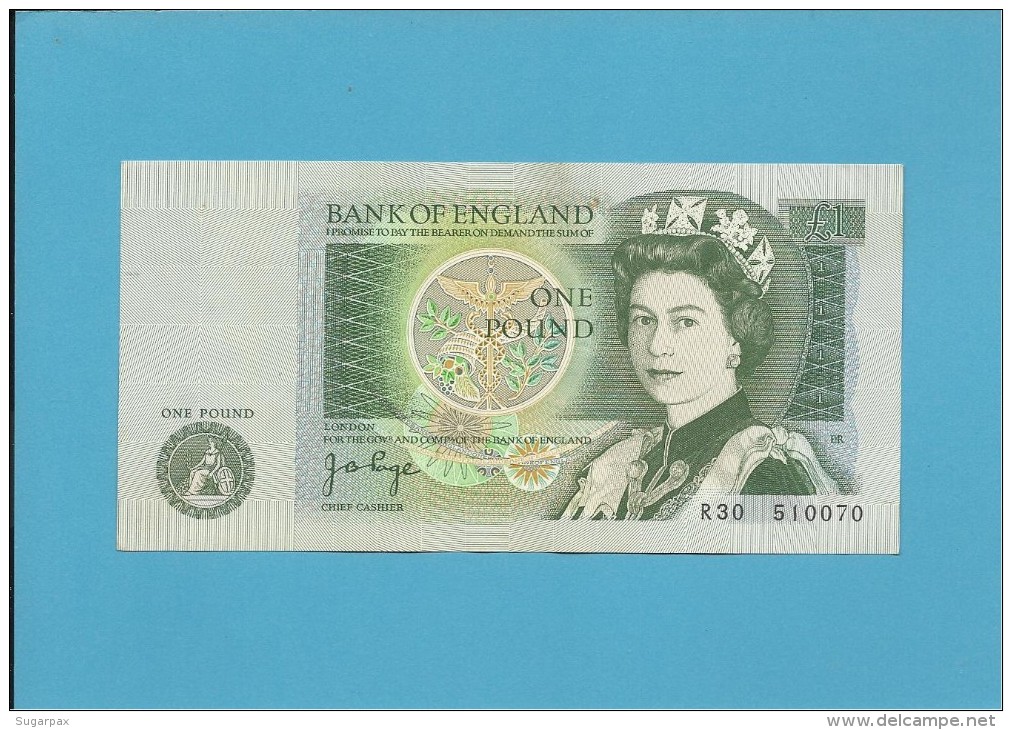 GREAT BRITAIN - 1 POUND - ND ( 1978-80 ) - P 377 A - Sign. J. P. Page - Serie R 30 - BANK OF ENGLAND - 1 Pond