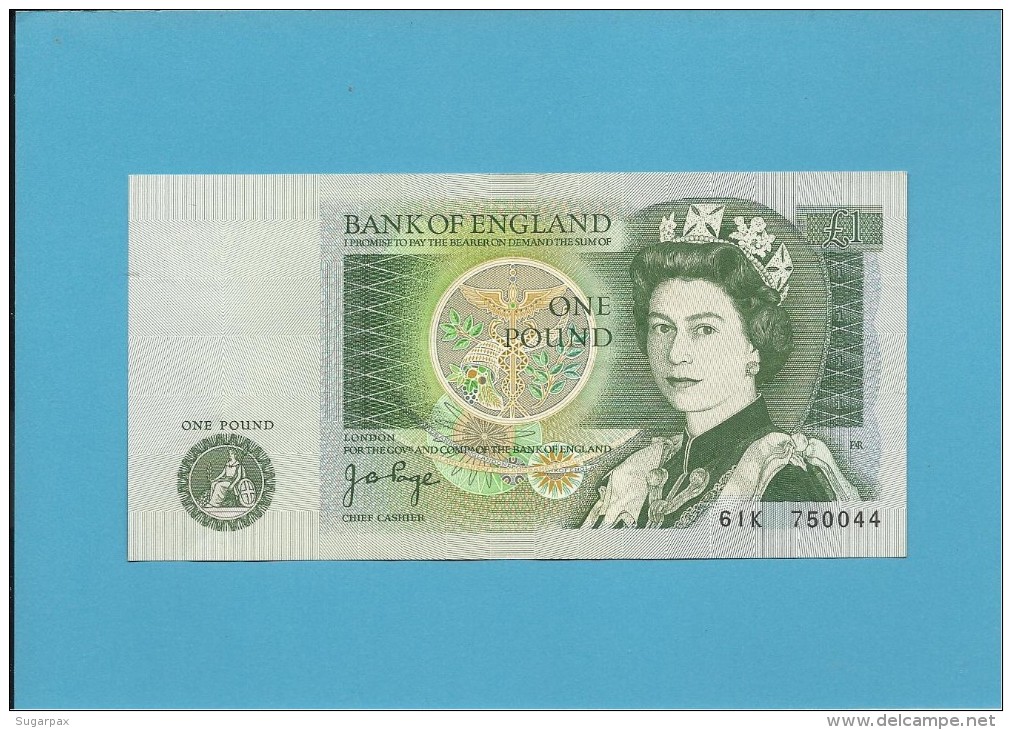 GREAT BRITAIN - 1 POUND - ND ( 1978-80 ) - P 377 A - Sign. J. P. Page - Serie 61 K  - BANK OF ENGLAND - 1 Pound
